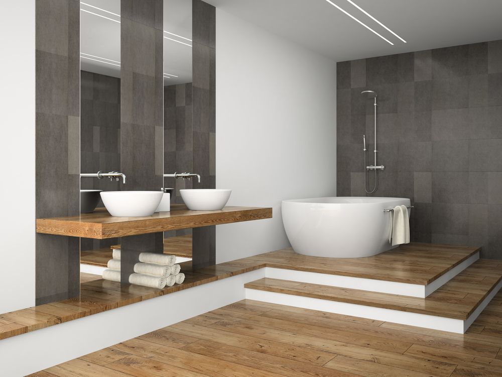 salle de bain nature bois