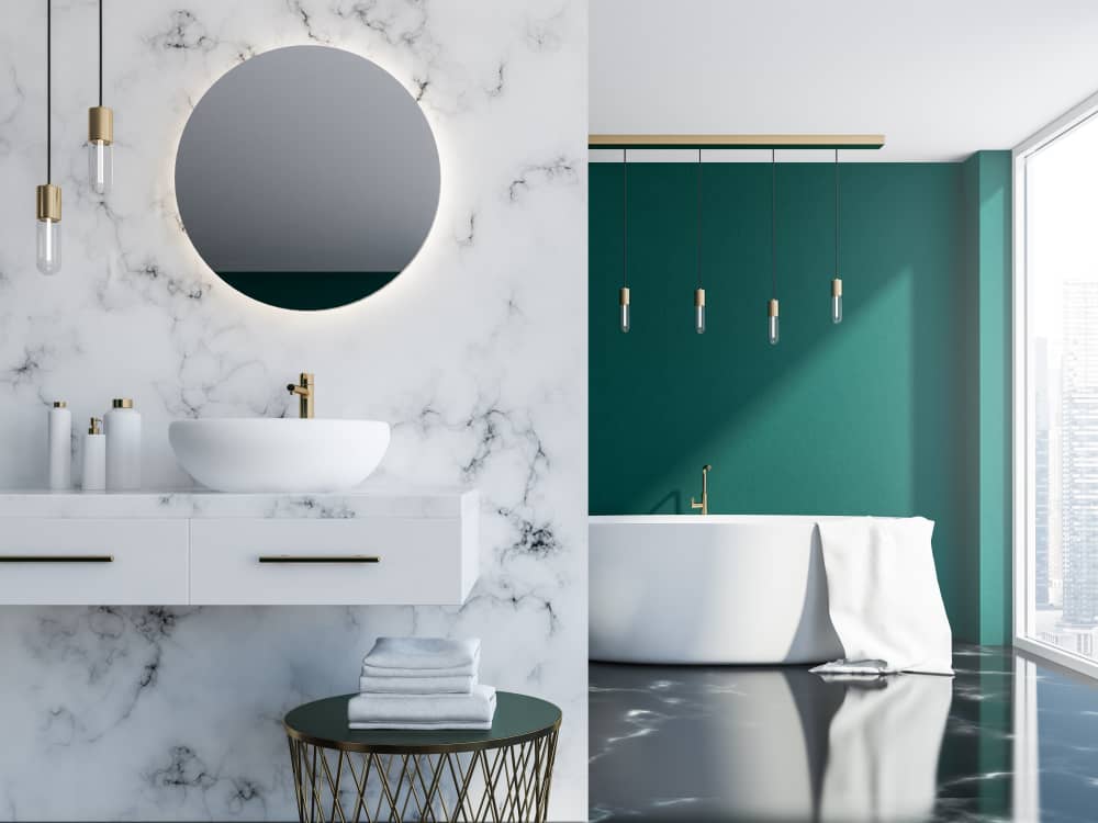 salle de bain marbre